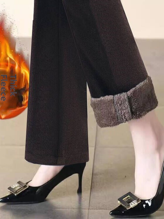 Corduroy Pant Warm - Calças de Corduroy de Cintura Alta