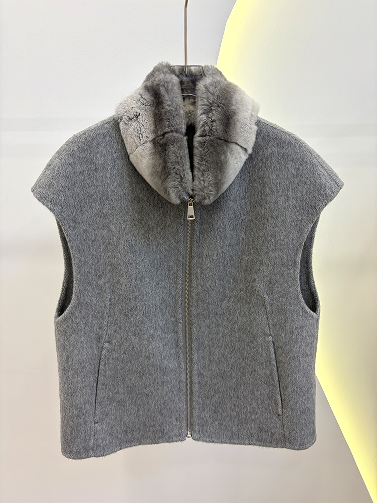 Colete Feminino de Inverno com - Wool Coat Peacoat avaliação e preço