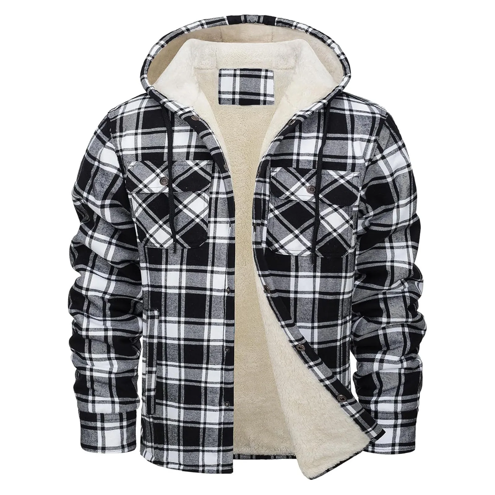 Grosso quente flanela com capu - Flannel Shirt Lined avaliação e preço